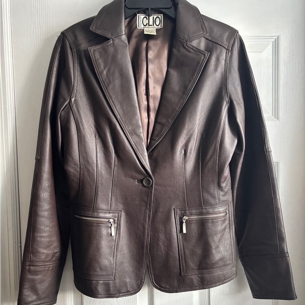 Clio Vintage Deadstock Women's Brown Leather Jacket